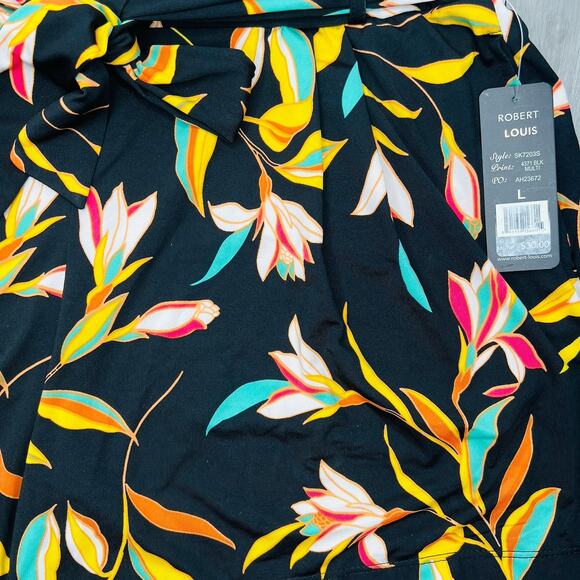 Robert Louis Boho Floral Elastic Waist Shorts Size L With Pockets - Picture 3 of 5